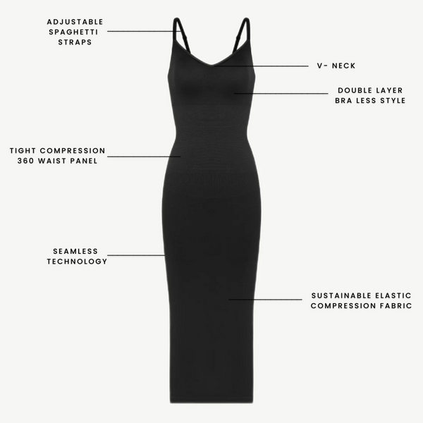 THE BLACK V- NECK SHAPER DRESS